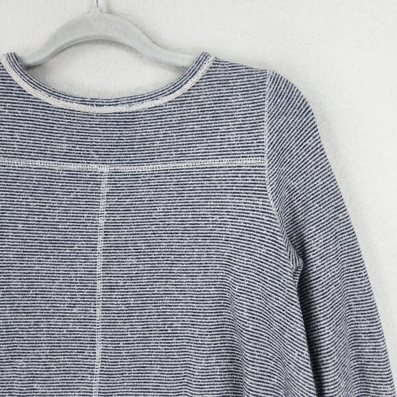 Free People Shirt Womens Small Blue Striped Lacey Love Knit Babydoll Pullover - Picture 12 of 12